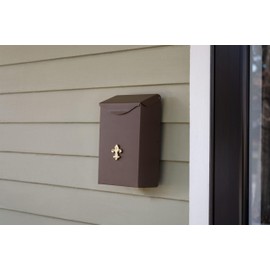 Architectural Mailboxes City Classic™ Vertical Wall-Mounted Mailbox for Outside, Rust-Resistant Galvanized Steel Metal Small Mail Box, Bronze