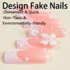 Nude White 3D Bow Press on Nails Fake Nails Long