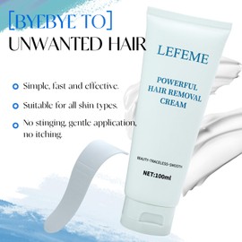 Hair Removal Cream for Women and Men，Gentle hair remover for sensitive skin，Removes unwanted body hair for all skin types (3.4 oz) - with spatula