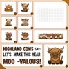 Mooliwe Highland Cow Bulletin Board Decorations Set, Classroom Bulletin Board