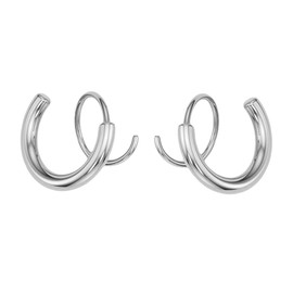 SHOWERORO Minimalist Silver Helix Earrings Titanium Earring Set for Women Stylish Twist