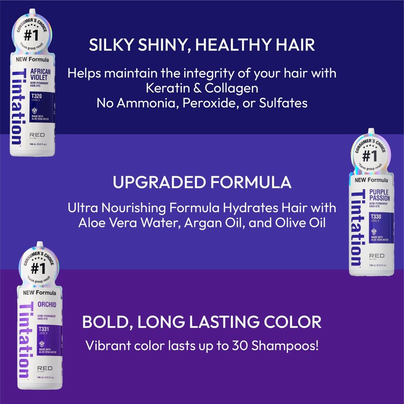 Red by Kiss Tintation Semi-Permanent Hair Color, Aloe Vera Water