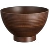 Ceramic Indigo Wood Grain Line Soup Bowl, Light Tea, Size:
