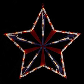 Northlight 14" Lighted Red White and Blue 4th of July Star Window Silhouette Decoration