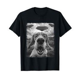 Beagle Dog UFO Alien Extraterrestrial Selfie T-Shirt for Men Women Kids