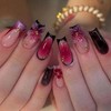 BABALAL Press on Nails Long Square Fake nails Brown Red