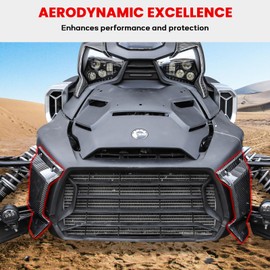LUXEMOTO for Ryker Front Grill Trims, Carbon Fiber Front Grill Trims Lower Grill Protector for Can-Am Ryker 600, 900, Sport & Rally Editions Accessories All Models(2PCS, Replaces #219400947)