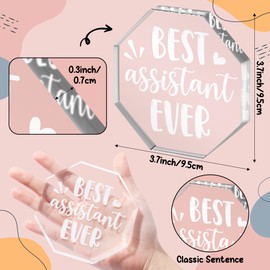 WATINC Appreciation Gifts Award for Assistant - Thank You Assistant Gifts for Women, Acrylic Secretary Plaque Table Sign, Helper Centerpiece Desk Accessories for Birthday Thanksgiving Day