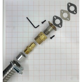 GenExhaust for Champion Generator w/ #90A Exhaust Cover Plate 1-1/2" Quick Disconnect Steel tubing Exhaust Extension. (8)