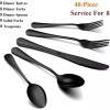 Kitchen 40-Piece Black Silverware Set for 8, Stainless Steel Cutlery