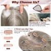 Uaismewow Hair Toppers for Women Light Grey Remy Hair Toppers