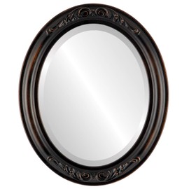 Oval Beveled Wall Mirror for Home Decor - Florence Style - Rubbed Bronze - 20x24 Outside Dimensions