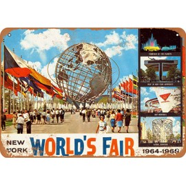RetroRust 10 x 14 METAL SIGN - 1964 World's Fair New York City - Vintage Rusty Look