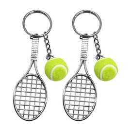 SHERCHPRY 2piezas Llavero De Tenis Con Colgante De Raqueta Creativa Para Decoración De Bolsas Para Souvenirs Y Fiestas Verde