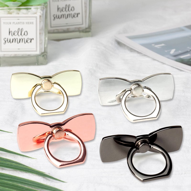 [2 Pack] Sparkling Bowtie Ultra-thin Cell Phone Ring Holder Stand,360