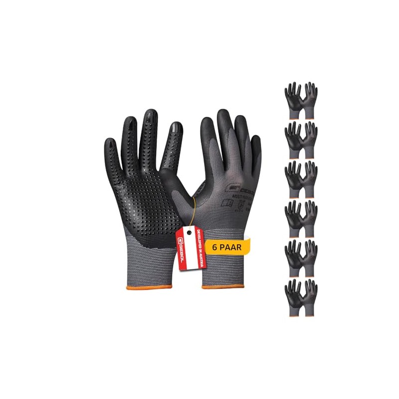 Gebol Multi Flex Eco Work Gloves with Nubs, Nitrile Gloves