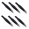 Healeved 6pcs Stainless Steel Eyelash Tweezers for Makeup Eyelash Extension