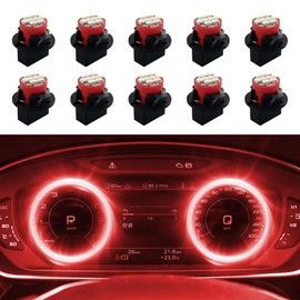 Tecledsn 10PCS T10 194 168 LED Dash Instrument Light Bulbs with Twist Lock Socket, Car Dash Lights, Bright Panel Gauge Cluster Dashboard LED Light Bulbs, Interior Light Replacement for Cars (Red)