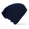 Beechfield Slouch Beanie Knit Hat Navy