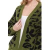 YEMAK Women's Chunky Leopard Print Open Front Long Sleeve Jacket