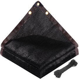 90% Shade Cloth,Dog Kennel Shade Cover,Sturdy Durable Sunblock Shade Mesh Tarp with Grommets for Patio Plants Greenhouse Cover,Chicken Coop Porch,Black 6 ft X 10 ft
