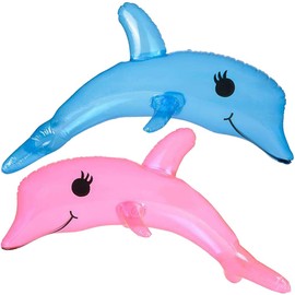 ArtCreativity Dolphin Inflates, Set of 2, Inflatable Dolphin Decorations, Fun Bathtub Toys For Kids, Cool Beach Toys for Children, Swimming Pool Toys for Kids, Under-the-Sea Party Favors, 33 Inches