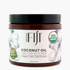 Organic Fiji, Raw Extra Virgin,Cold-Pressed, Cooking Coconut Oil with Fresh Flavor, Non-GMO, USDA Organic, 16oz