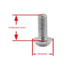 Pack of 10 Motorcycle Windshield Mounting Screws, M5 x 15 mm Hexagon Socket Screws, Universal Windscreen Fastener (Silver)