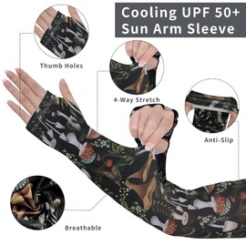 FISHEAL 3 Pack Sun Protection Gardening Sleeves for Women Men UV UPF 50+ Cooling Arm Sleeve with Thumb Holes Outdoors