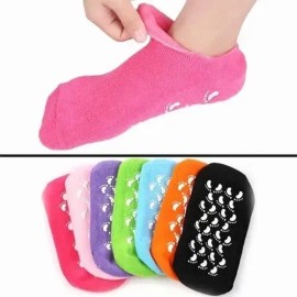Calcetines De Gel Suave Spa Cuidado Pies Vitaminado 2 Pares                                                                                           