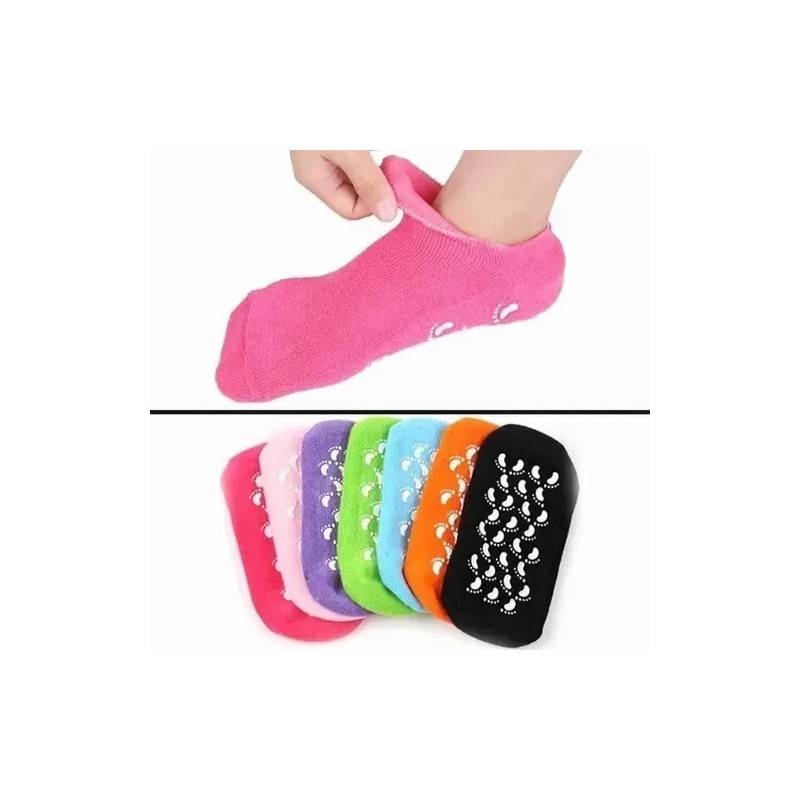 Calcetines De Gel Suave Spa Cuidado Pies Vitaminado 2 Pares