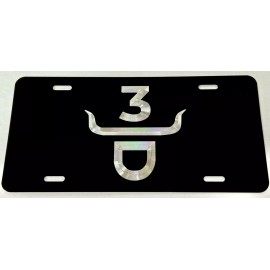 Diamond Etched Products Custom Cattle Ranch Brand Car Tag Diamond Etched Engraved Metal License Plate