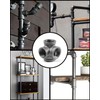 AGUTEA Right Angle Black Malleable Iron Tee Fitting 4-Way Side