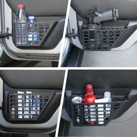 Bolsillos de almacenamiento para puerta trasera de metal para Jeep Wrangler JK JKU 2/4 puerta lateral de acero inoxidable 2007-2018