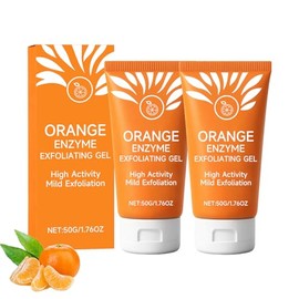 Orange Enzymes Exfoliating Gel - Gentle Face and Body Peeling Scrub for Deep Pore Cleansing, Blackhead Removal, Moisturizing Exfoliator Suitable for All Skin Types