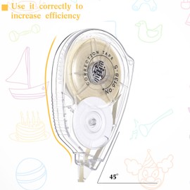 4 Pieces Correction Tape Cream Color Beige Corrective Tape Eraser 100 Feet Long for School Office Supplies Crafting, Note Taking, Journal, Case Color May Vary