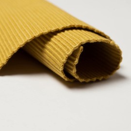 LINUM Plain Pack of 4 Placemats 35 x 46 cm 100% Ribbed Cotton Washable Mustard Yellow