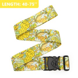 2 Pack 75'' x 2'' Adjustable Luggage Straps for Suitcase Belt Travel Bag Packing Straps Accessories (Yellow Flower)
