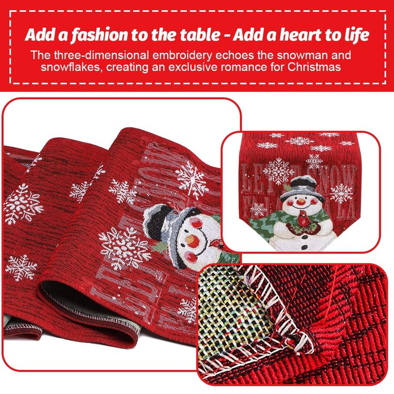 TANCUDER Christmas Table Runner Red Christmas Table Cloth Tablecloth Rectangular