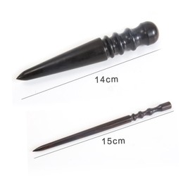 LIFKOME 2PCS Ebony Leather Burnisher Slicker Tools for DIY Crafting Manual Polished Wooden Rods for Leather Working