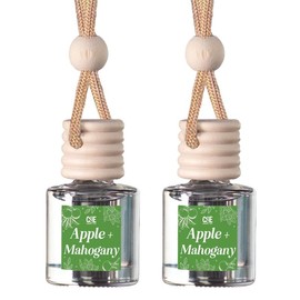 Scented Car Freshener 2 Pack - Long-lasting Fragrance:_Apple + Mahogany