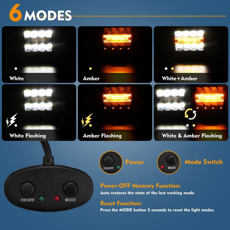 EverBrite 2PCS 48W Led Light Pods Flush Mount, Spot Flood