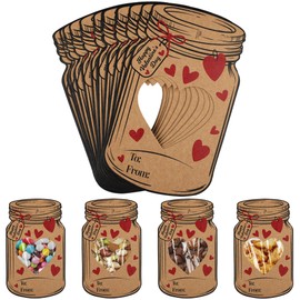 60 Pack Valentines Day Cards Mason Candy Jar Happy Valentines Day Cards Bulk Funny Valentines Exchange Cards Unique Valentines Gifts for School Class Classroom Prize Party Favors (Candy Not Included)