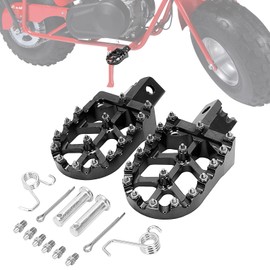 IUVWISN Mini Bike Foot Pegs Wider MX Style Footpegs Foot Rest CNC for CT200U CT200U-EX BT200X CT100U Mega Moto Trail 100cc 212cc 196cc Black