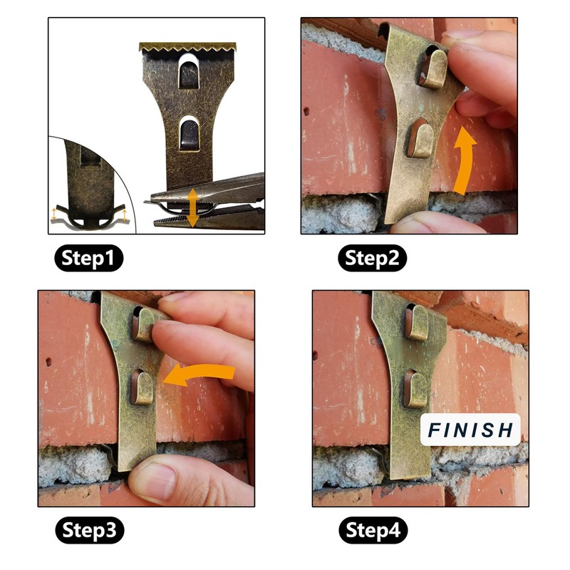 20PCS Home Decor Brick Hook Hole Free Alloy Steel Wall
