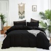 CLOTHKNOW Black Ruffles Twin/Twin XL Comforter Set 3Pcs Farmhouse Bedding