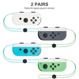 Gepicest Wrist Strap for Joycon 4 Pieces Switch Parts Accessories Controller Attachments Compatible with Joy Con, Dual Joycon Remote Comfort Controller Straps White 2 Pairs