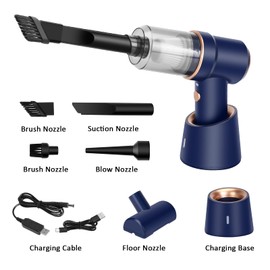 Handheld Vacuum Cordless, Mini Vacuum Cleaner, 8000Pa Desk Vacuum, 120W High Power Car Vacuum 2 in 1 Air Duster, Keyboard Vacuum with LED Light & Multi-Nozzles for Car, Computer, Sewing Machine