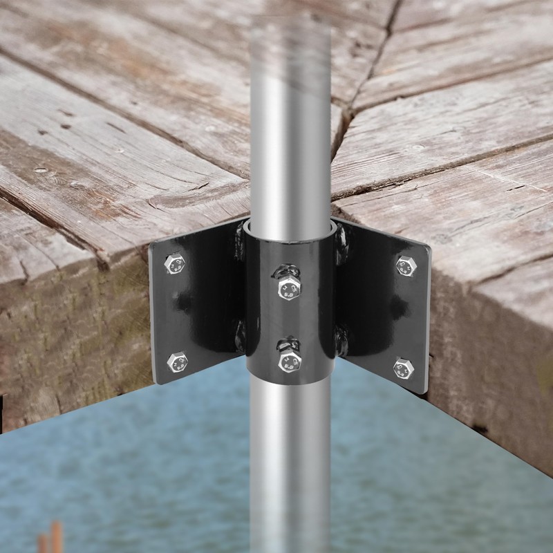 Stationary Dock Inside Corner Leg Pipe Holder, Heavy-Duty Floating Dock
