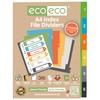 eco-eco A4 50% Recycled Multipunched Reinforced Colour Recycled Set 6